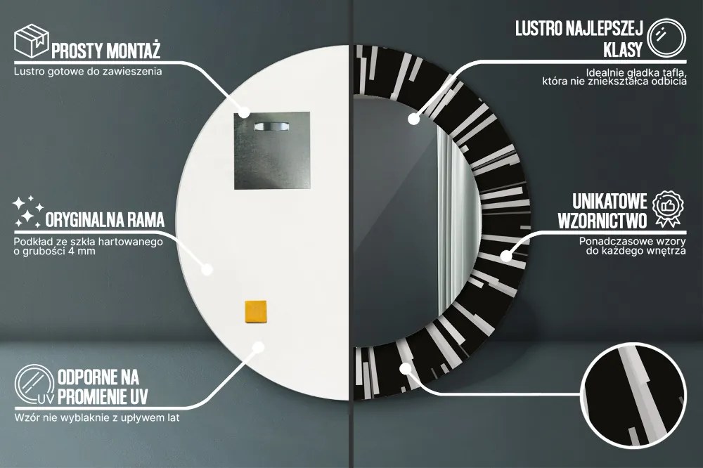 Promienista kompozycja Lustro dekoracyjne okrągłe