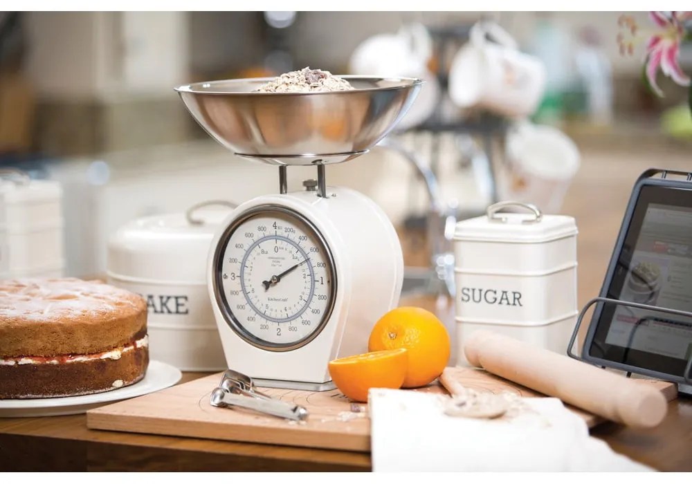 Kremowa waga kuchenna Kitchen Craft Living Nostalgia, nośność 4 kg