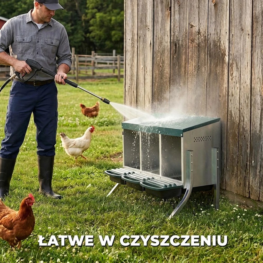 PawHut Gniazdo lęgowe dla kur, gniazdo z otworami wentylacyjnymi, 3 komory, gniazdo dla 3 kur, 85 x 54,6 x 61 cm, srebrny | Aosom PL