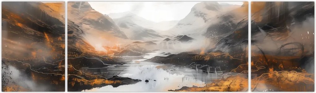 Obraz - Malowanie górskich krajobrazów (170x50 cm)