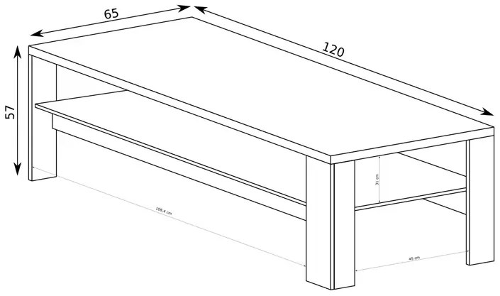 Ława dwupoziomowa hikora naturalna S1-K16