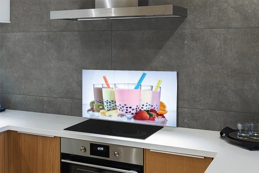 Panel szklany do Kuchni Kremowe Szejki Owocowe