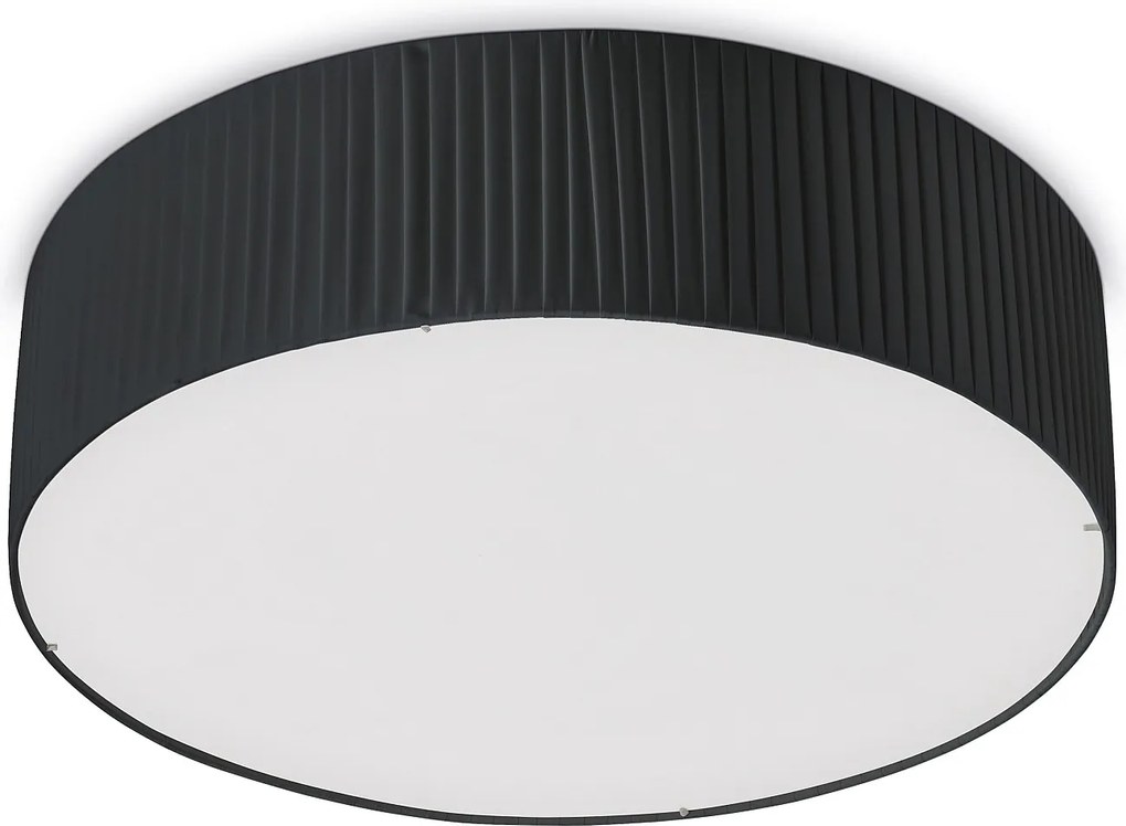 Lampa sufitowa VORADA w stylu nowoczesnym - ?r. ø60 cm - LED COB AC 25W - 3540 lm Y 3K - IP20 - syntetyczny plisowany klosz wst?gowy - stal i czarny