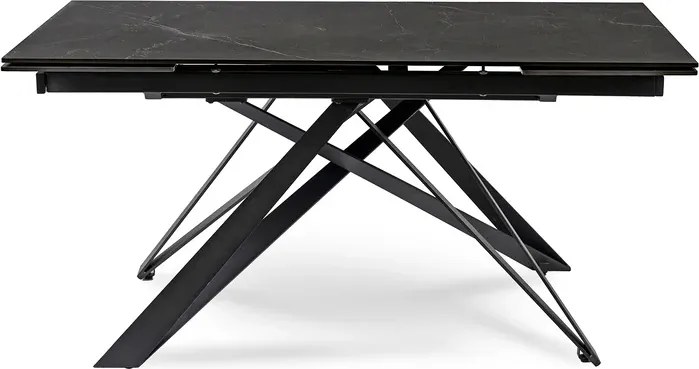Stół Rozkładany Prostokątny MAXIME 160-240 cm Ceramiczny Czarny Marmur do Jadalni Nowoczesny Loft