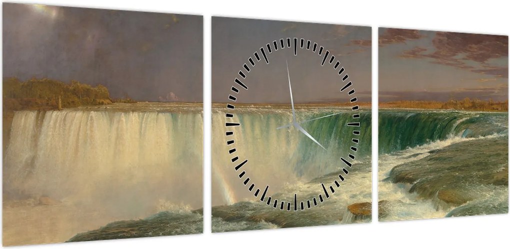 Obraz - Frederic Edwin Church, Niagara, reprodukcje (z zegarem) (90x30 cm)
