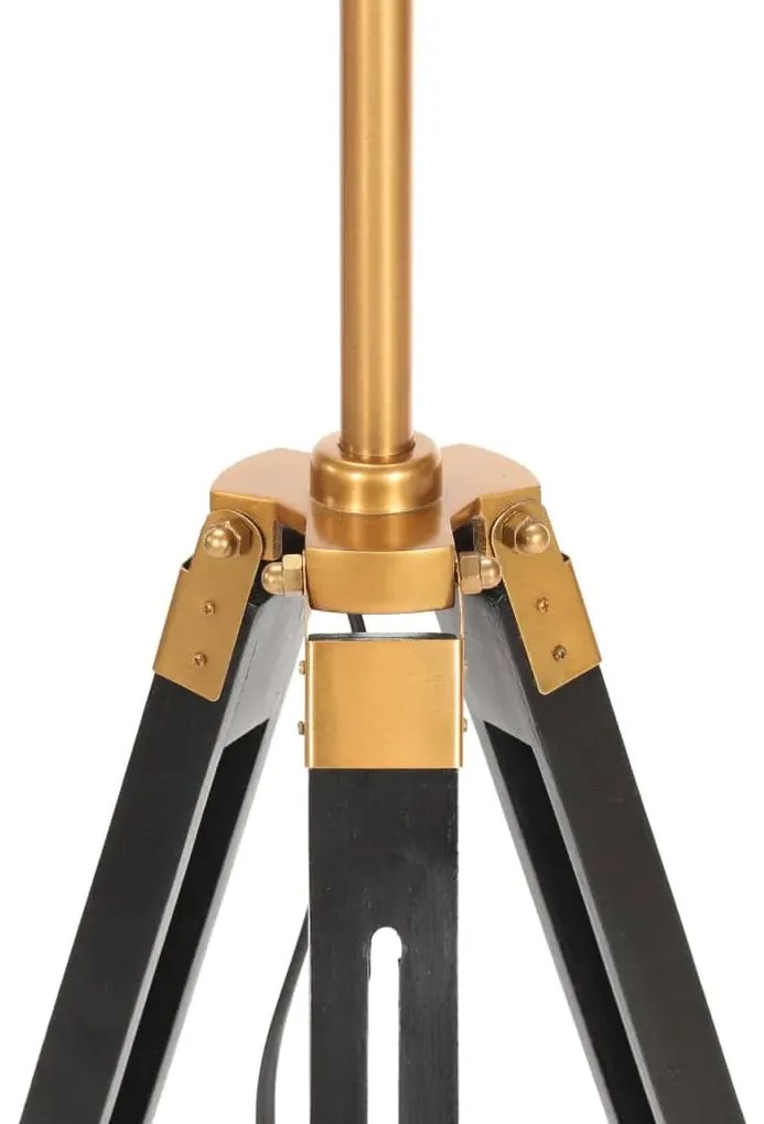 Czarno-złota drewniana lampa podłogowa trójnóg - EX199 H2-C14