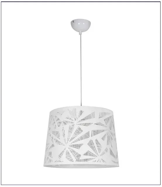 Metalowa lampa wisząca z wzorzystym abażurem - V051 P5-F18