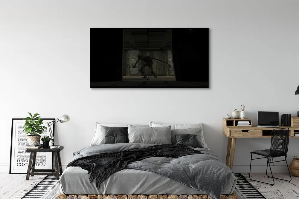 Obraz na płótnie Zombie w Ciemnym Budynku