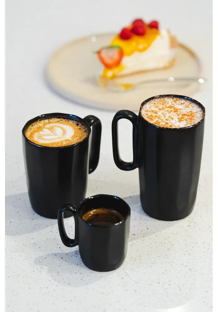 Czarne kamionkowe kubki na espresso zestaw 2 szt. 80 ml Fuori – Vialli Design