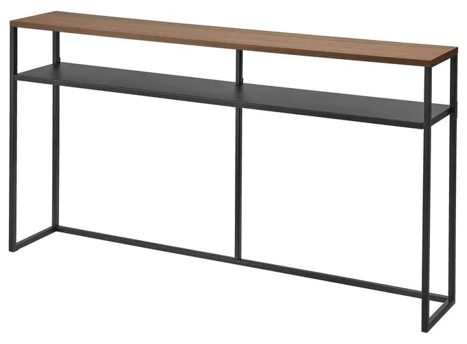 Czarno-ciemnobrązowa konsola w dekorze jesionu 20,5x126 cm Tower – YAMAZAKI