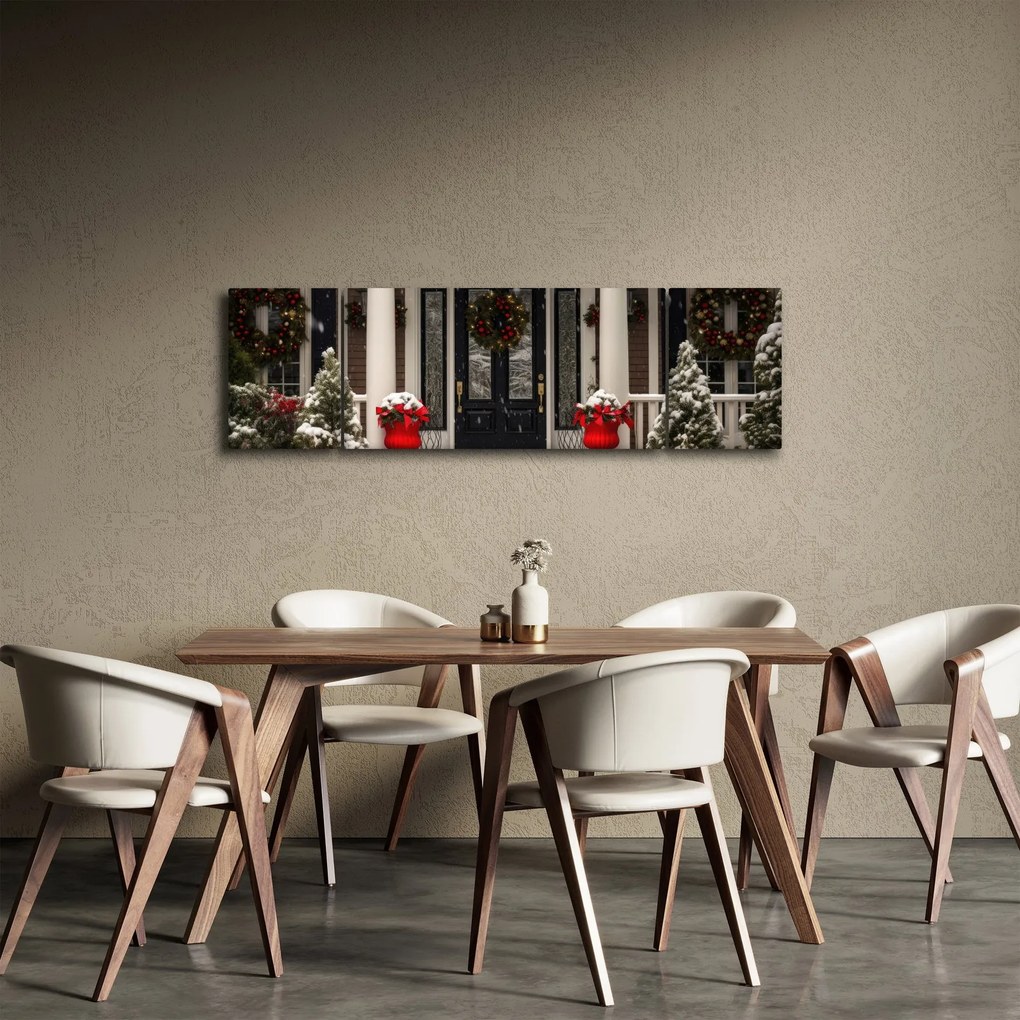 Obraz - Świątecznie udekorowany dom (170x50 cm)