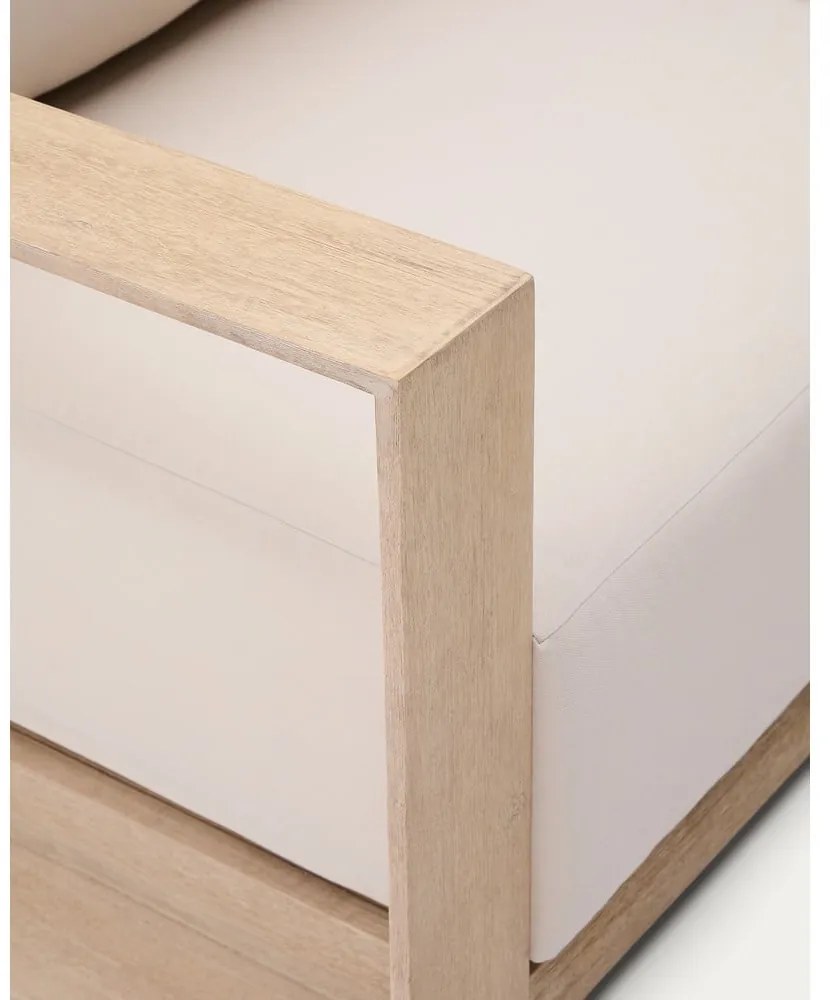 Beżowo-naturalna sofa ogrodowa z litego drewna akacjowego Ambra – Kave Home