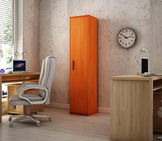 Wysoki regał z półkami i drzwiczkami olcha Z2-N07