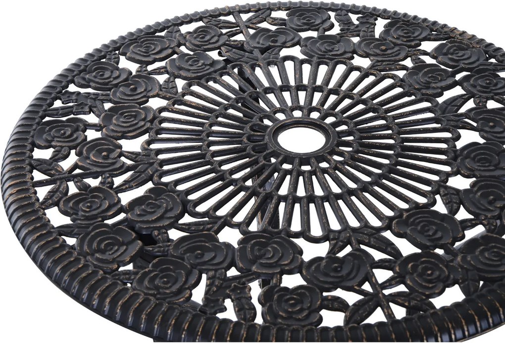 Outsunny Zestaw Mebli Ogrodowych 3częściowy Stół z Krzesłami Komplet Balkonowy Brązowy Elegancki Design | Aosom PL