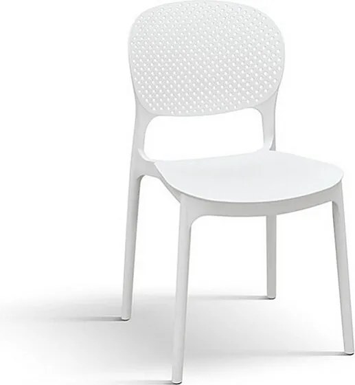 Zestaw 4 białych krzeseł z polipropylenu - ALICANTE