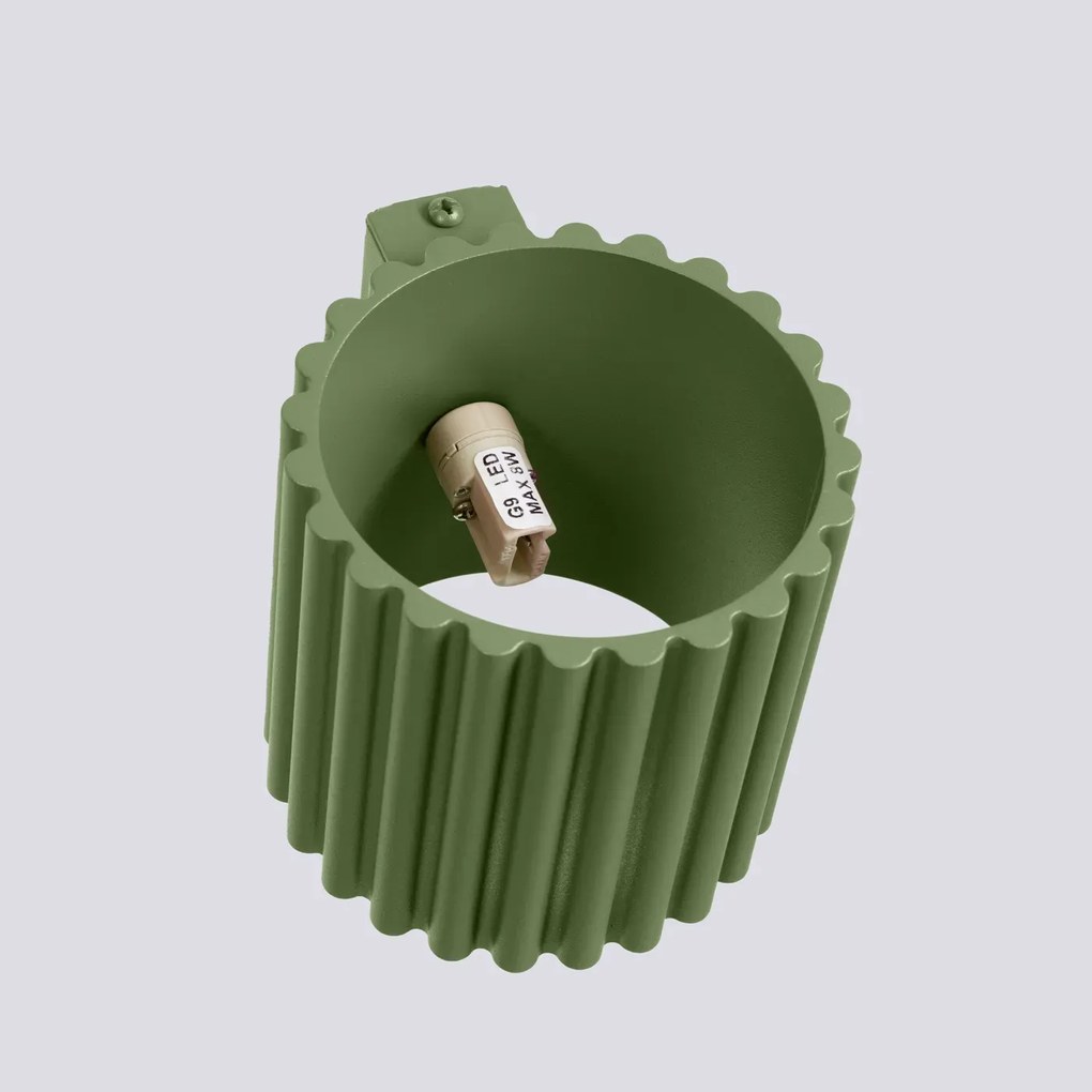 Kinkiet AURA zielony oliwkowy G9 ryflowany SOLLUX  LIGHTING