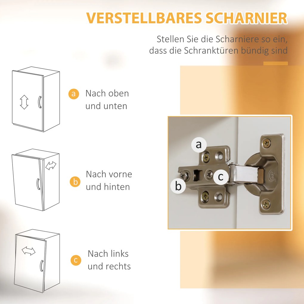 HOMCOM Kuchenny szafka Bufet kuchenny Szafka, Styl wiejski, 2 szafki, 2 półki, 70 cm x 40 cm x 170 cm Biały + Czarny