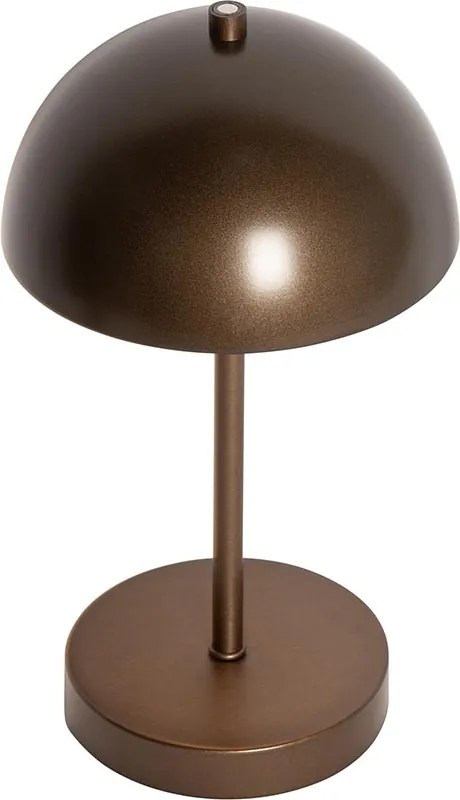 Zewnętrzna lampa stołowa ciemny brąz ładowalna z LED z 3-stopniowym ściemnianiem - Keira