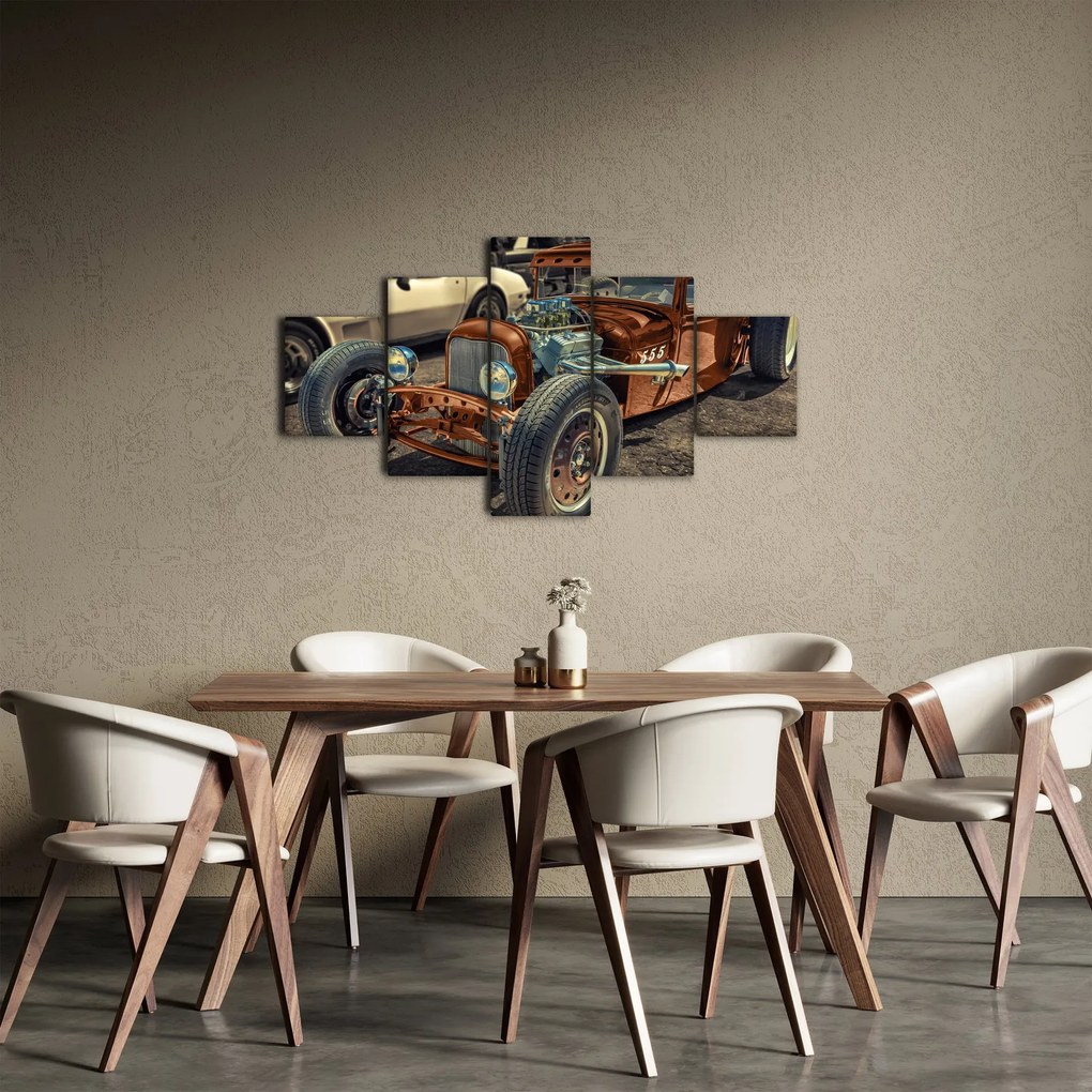 Obraz brązowego samochodu (125x70 cm)