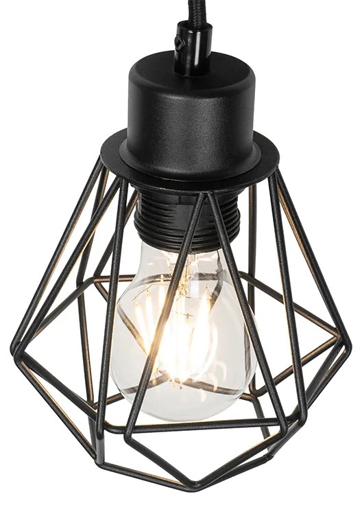 Rustykalna lampa ścienna czarna z drewnem - Chon Rustykalny / Vintage Oswietlenie wewnetrzne
