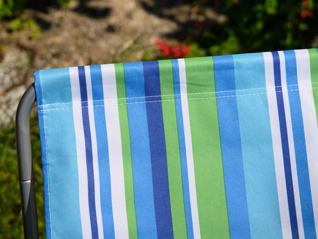 Niebiesko-białe składane leżak plażowy SAND