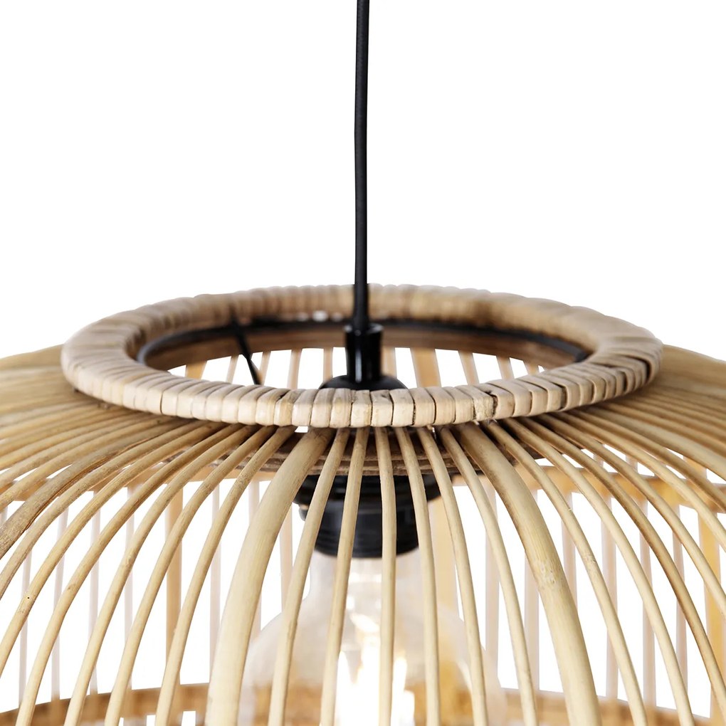 Inteligentna lampa wisząca z rattanu 49 cm z WiFi G95 - Michelle