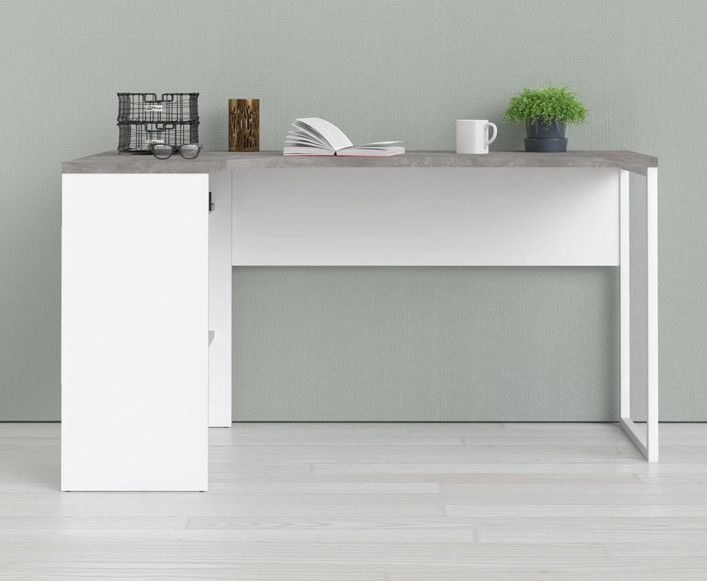 Biurko narożne Function 118 biały/beton