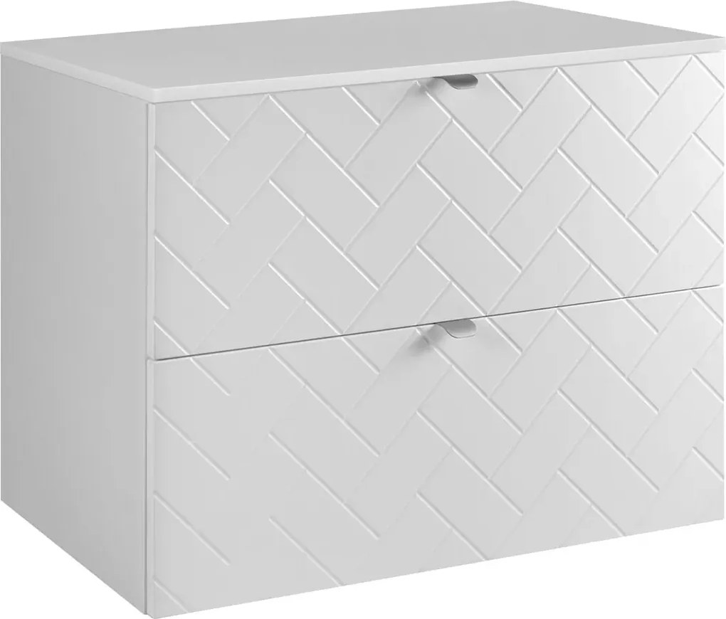 Biała szafka z 2 szufladami pod umywalkę 80 cm H2-L75
