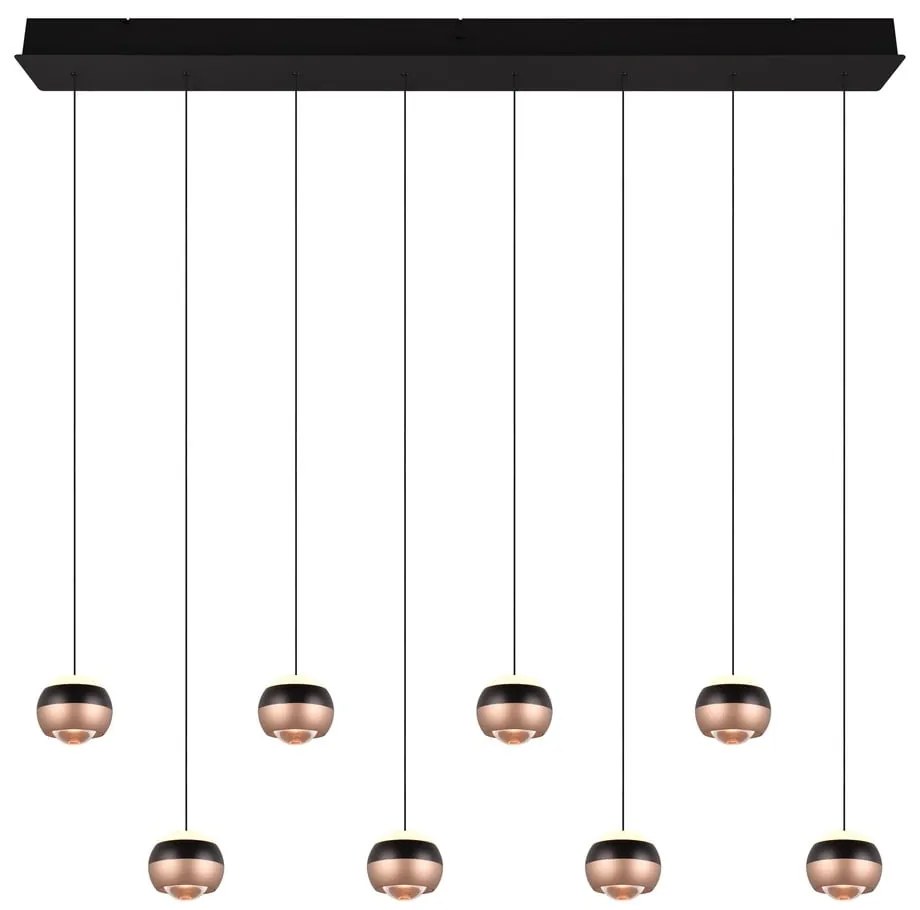 Lampa wisząca LED w czarno-miedzianym kolorze z metalowym kloszem Orbit – Trio Select