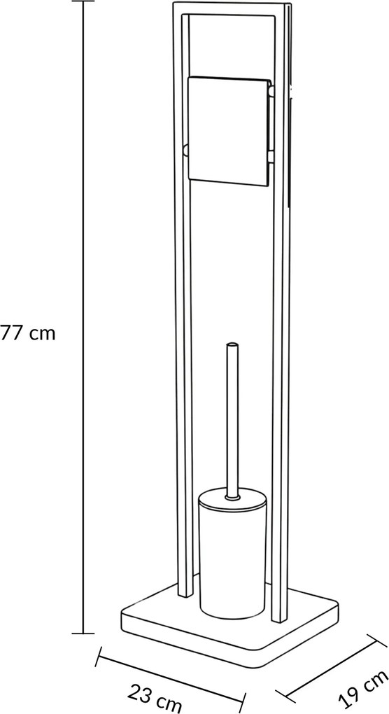 Szczotka do WC z uchwytem na papier toaletowy ARLE, 77 cm