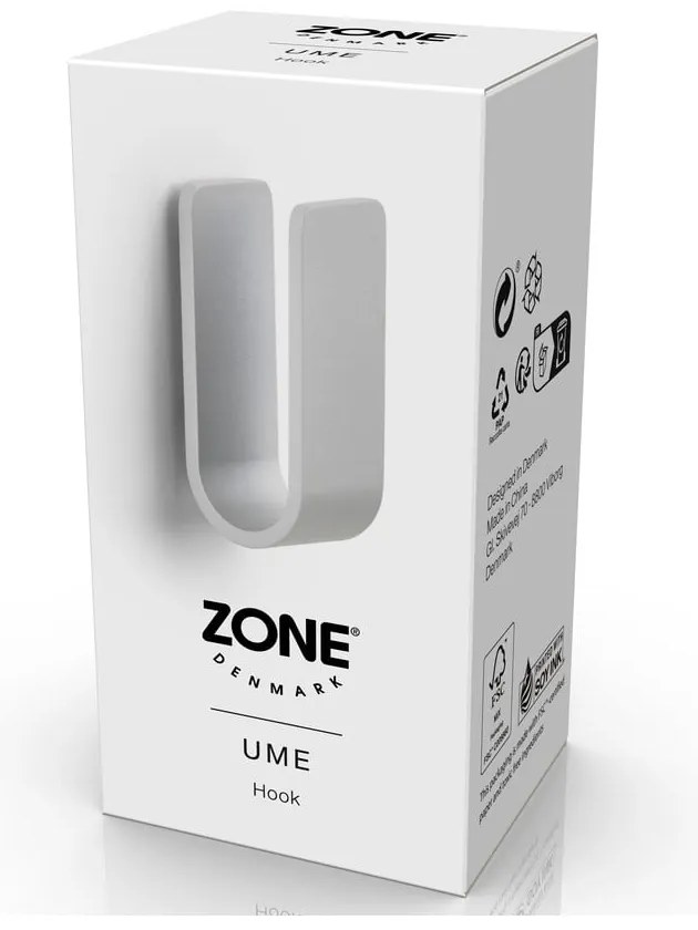 Jasnoszary metalowy haczyk ścienny Ume – Zone