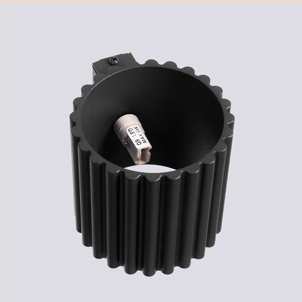 Kinkiet AURA czarny G9 ryflowany  SOLLUX  LIGHTING