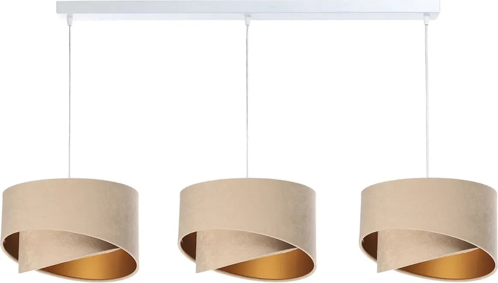 Beżowa potrójna lampa wisząca asymetryczna - S508 T8-N35