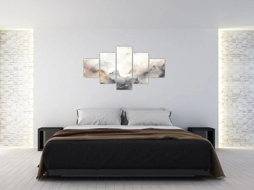 Obraz - Górska abstrakcja z teksturą marmuru (125x70 cm)