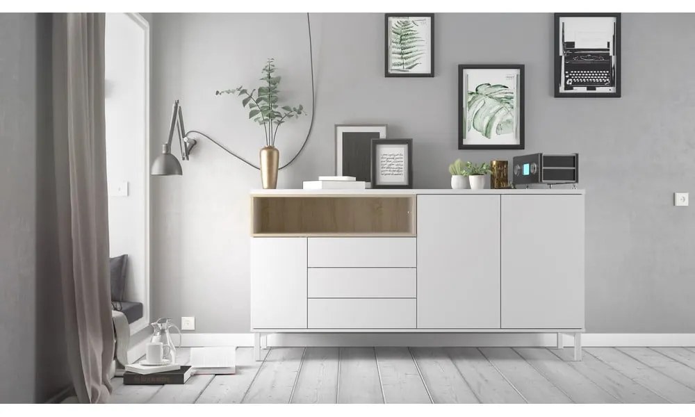 Biała komoda 176x90x49 cm Roomers – Tvilum