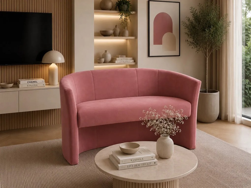 Sofa CLUB tapicerowana : Kolor tkaniny - VELVET - MG58, Typ tkaniny - Velvet