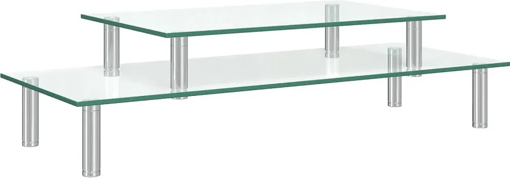 2-poziomowa półka na biurko ze szkła hartowanego T6-T94
