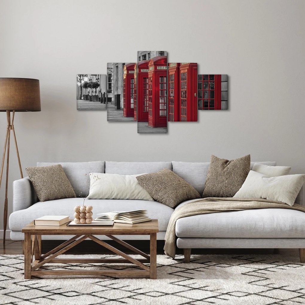 Obraz - Budki telefoniczne w Londynie (125x70 cm)