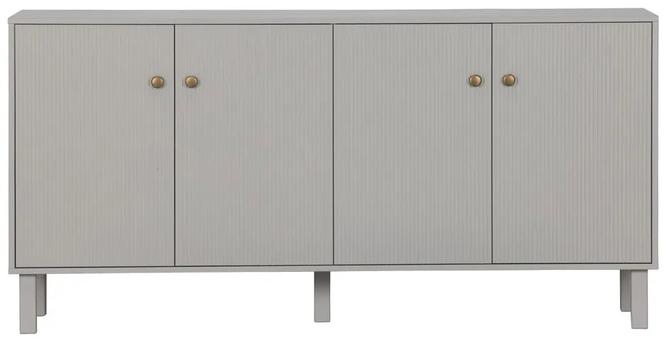 Jasnoszara niska komoda z litego drewna sosnowego 160x78 cm Madu – WOOOD