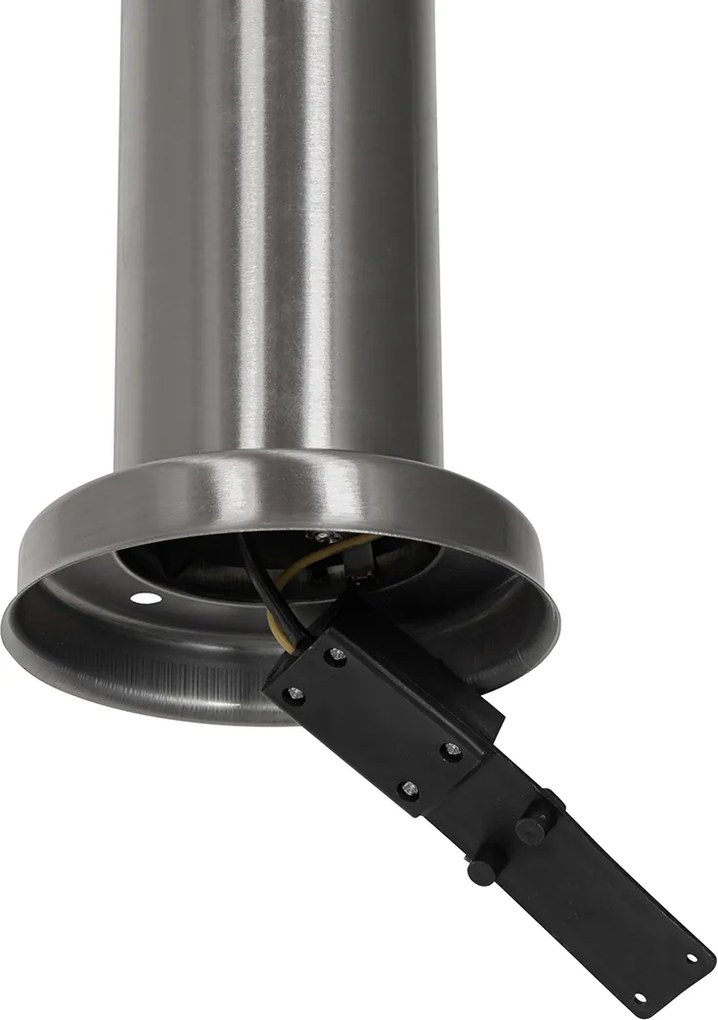 Nowoczesna lampa ogrodowa na słupie stalowa z opalizujące szkłem 80 cm IP44 - Rox