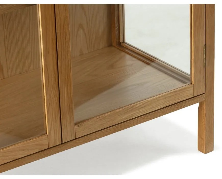 Witryna w dekorze dębu w naturalnym kolorze 180x80x40 cm Ceci – MOME