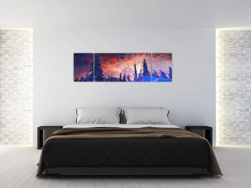 Obraz - Zimowy zmierzch (170x50 cm)