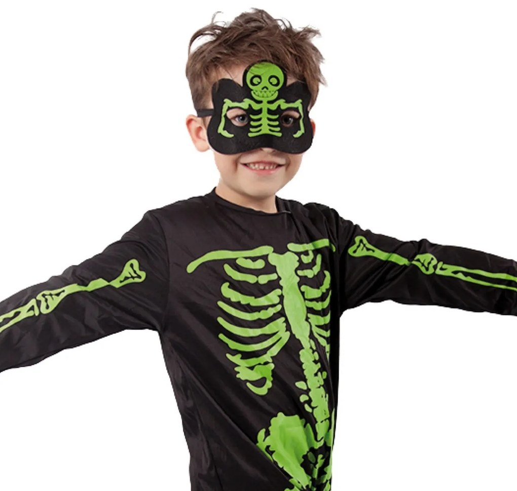 Rappa Kostium dziecięcy Szkielet neon, rozm. M