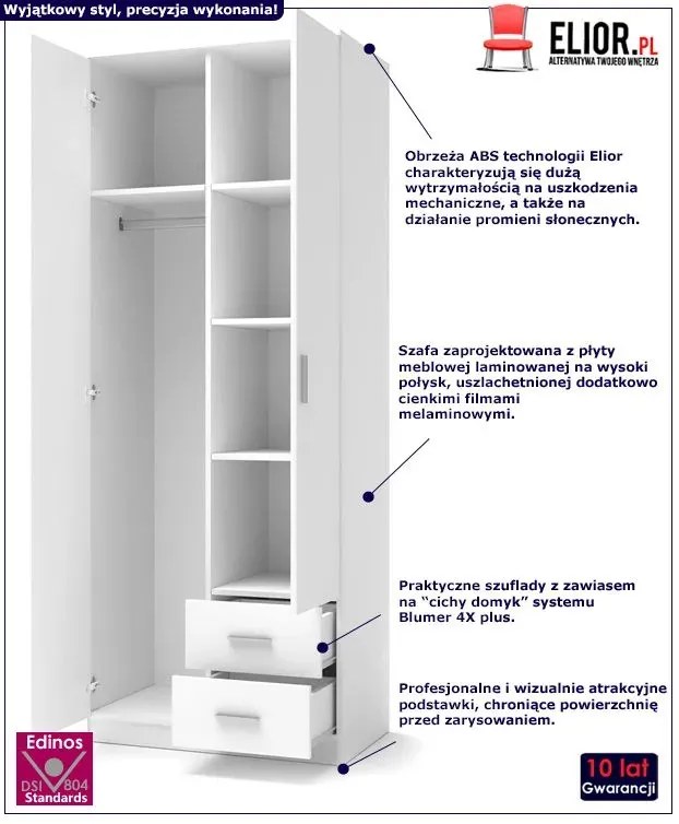 Szafa dąb sonoma + biała - Lines S2