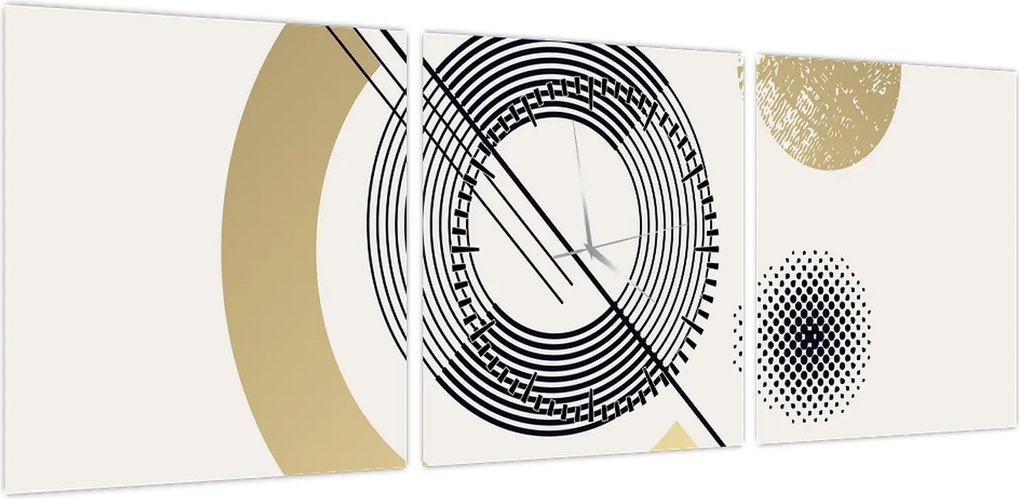 Obraz - Kształty geometryczne N⁰2 (z zegarem) (90x30 cm)