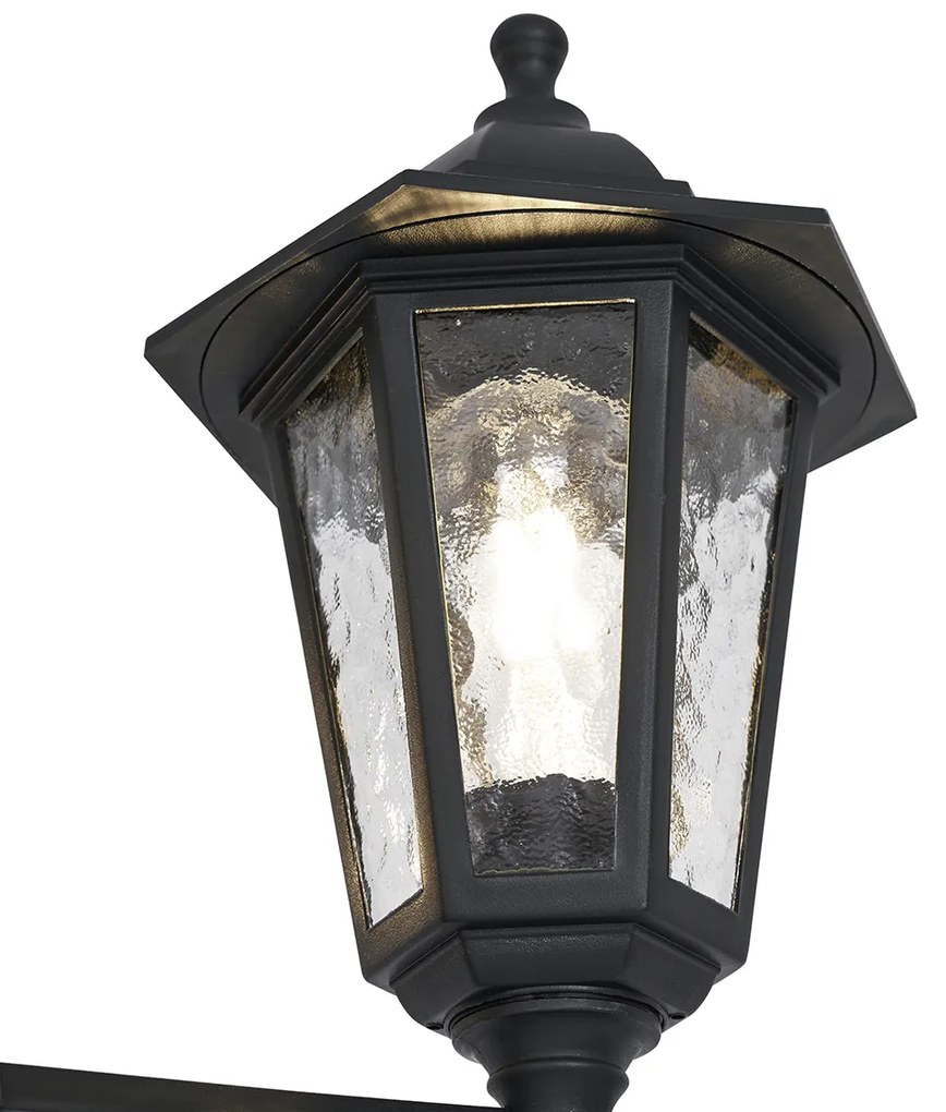 Zewnetrzna klasyczny słupek zewnętrzny czarny 217 cm IP44 - New Haven Hammered klasyczny/Antyczny Oswietlenie zewnetrzne