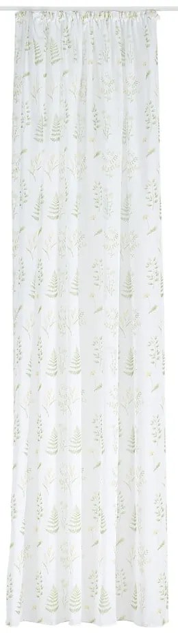 Biało-zielona firanka 140x245 cm Caledonia – Mendola Fabrics