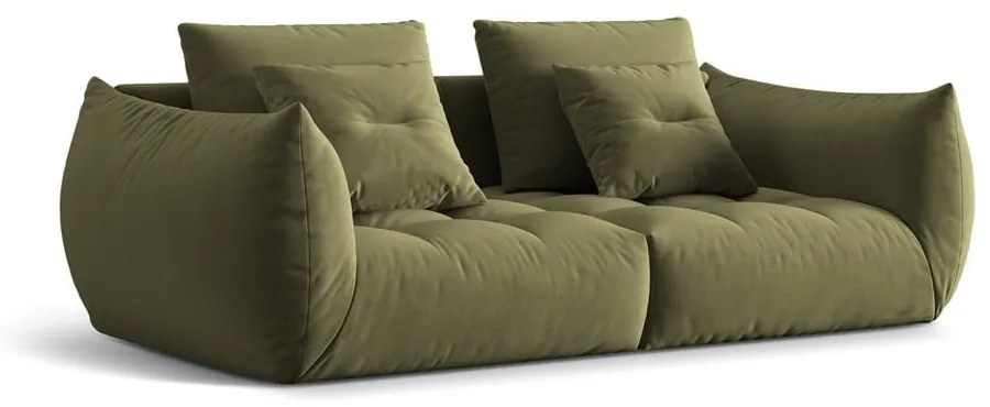 Jasnozielona aksamitna sofa 232 cm Bloom – Micadoni