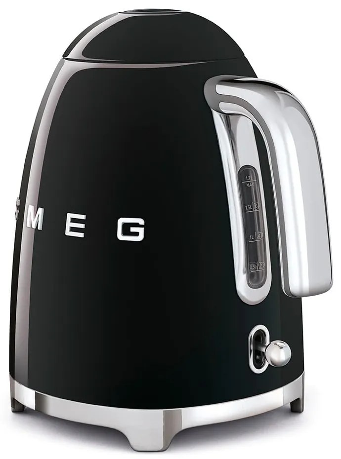 Czarny czajnik elektryczny ze stali nierdzewnej 1,7 l Retro Style – SMEG