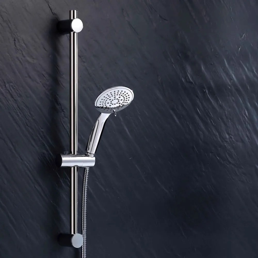 Plastikowy zestaw prysznicowy w kolorze matowego srebra ze słuchawką prysznicową 70 cm Hydro – douceur d'intérieur
